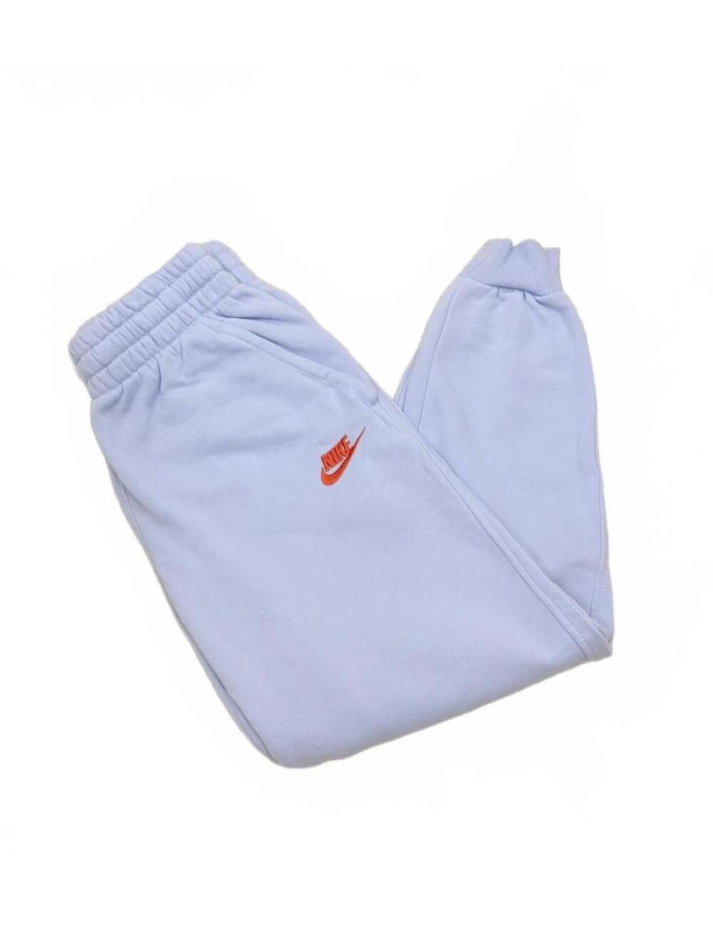Nike Boys Medium 10-12 Club Fleece Joggers Light Blue Sweatpants Red Logo